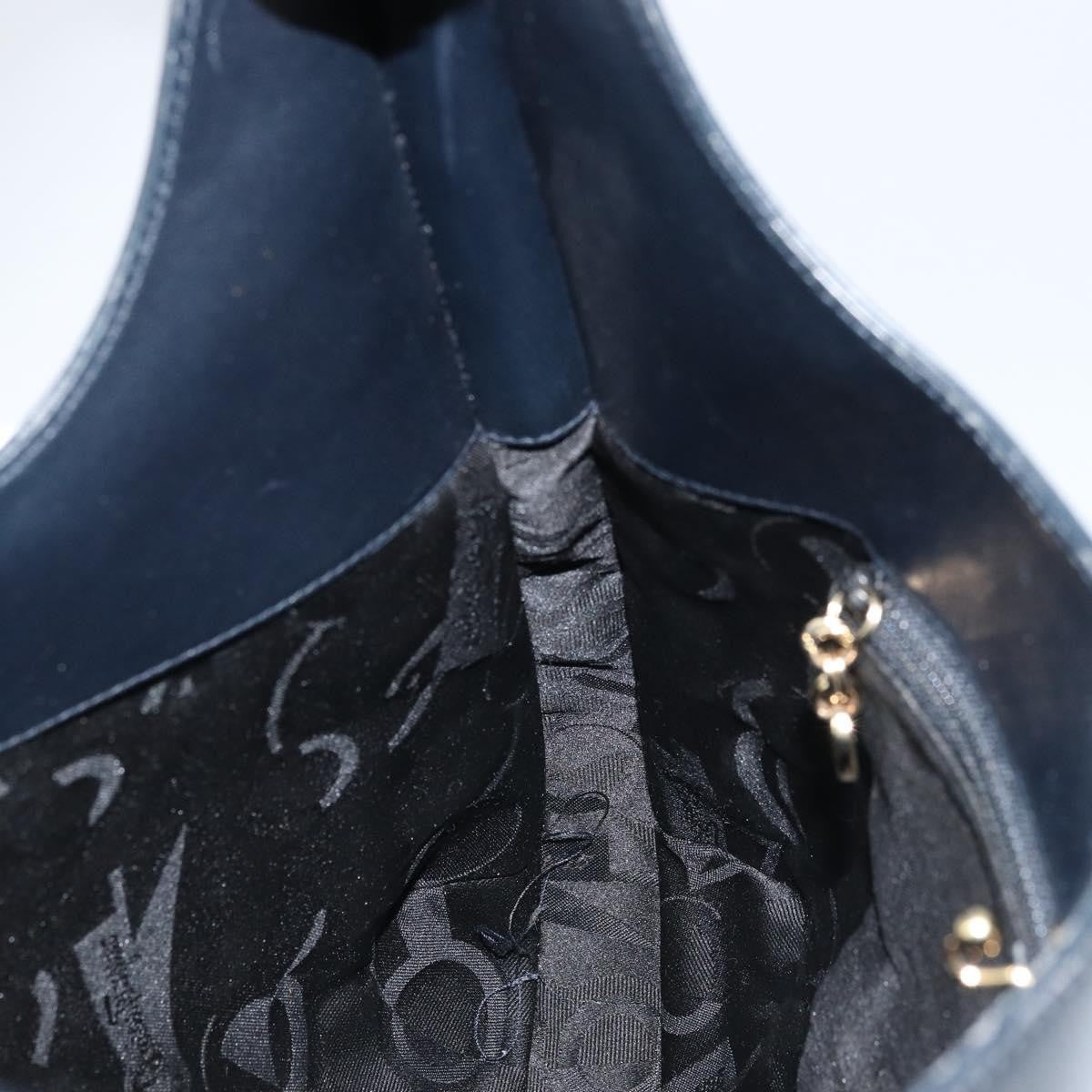 Salvatore Ferragamo Gancini Leather Navy Leather Handbag (Pre-Owned)