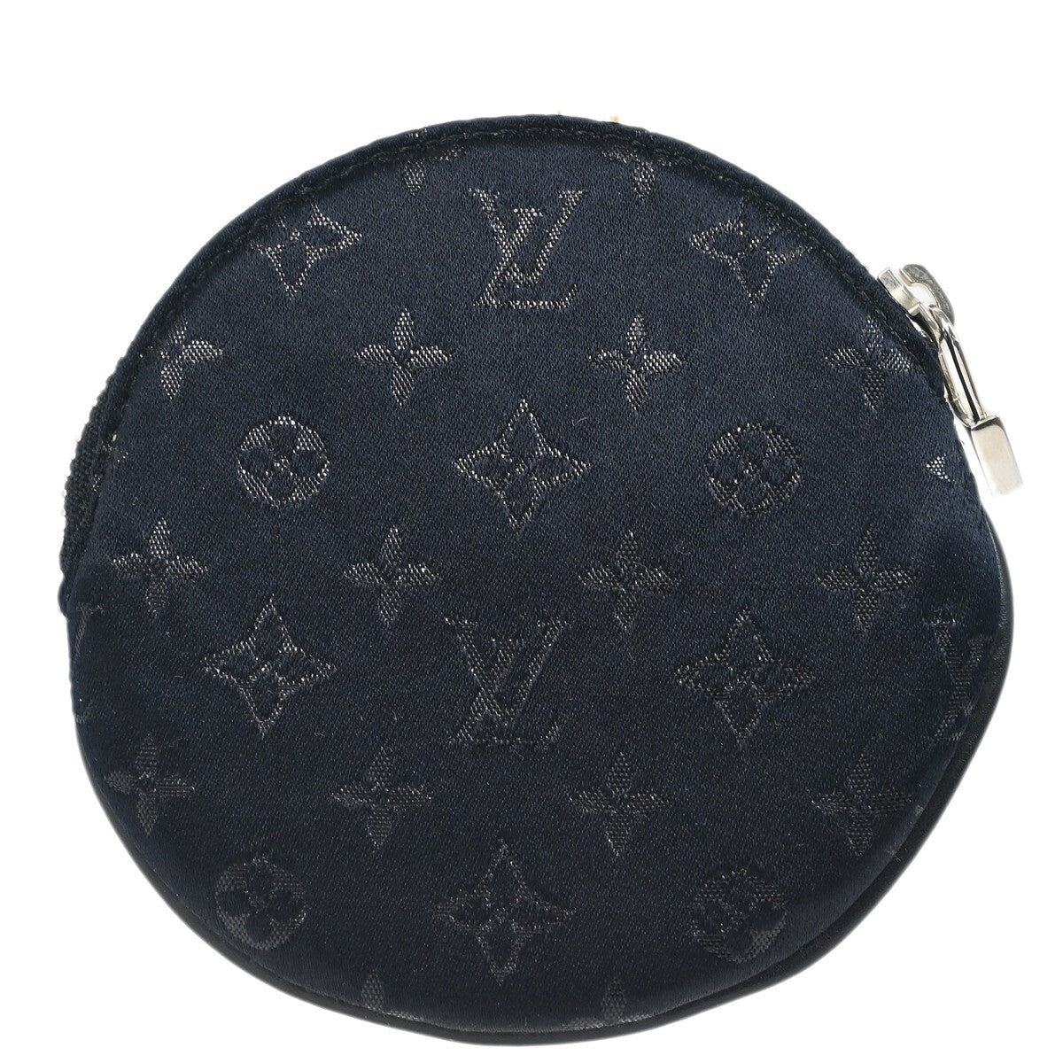Louis Vuitton Round Coin Purse Limited Edition Monogram Silk Black Silk Wallets Accessory (Pre-Owned)