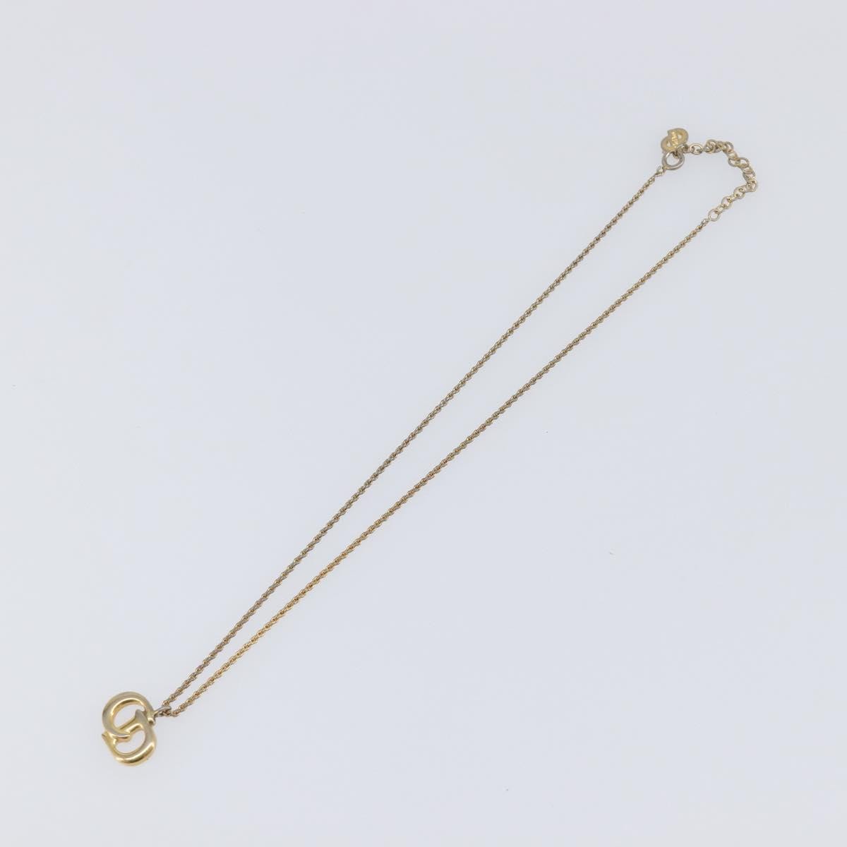 Christian Dior Vintage Cd Pendant Metal Gold Metal Necklace Jewelry (Pre-Owned)