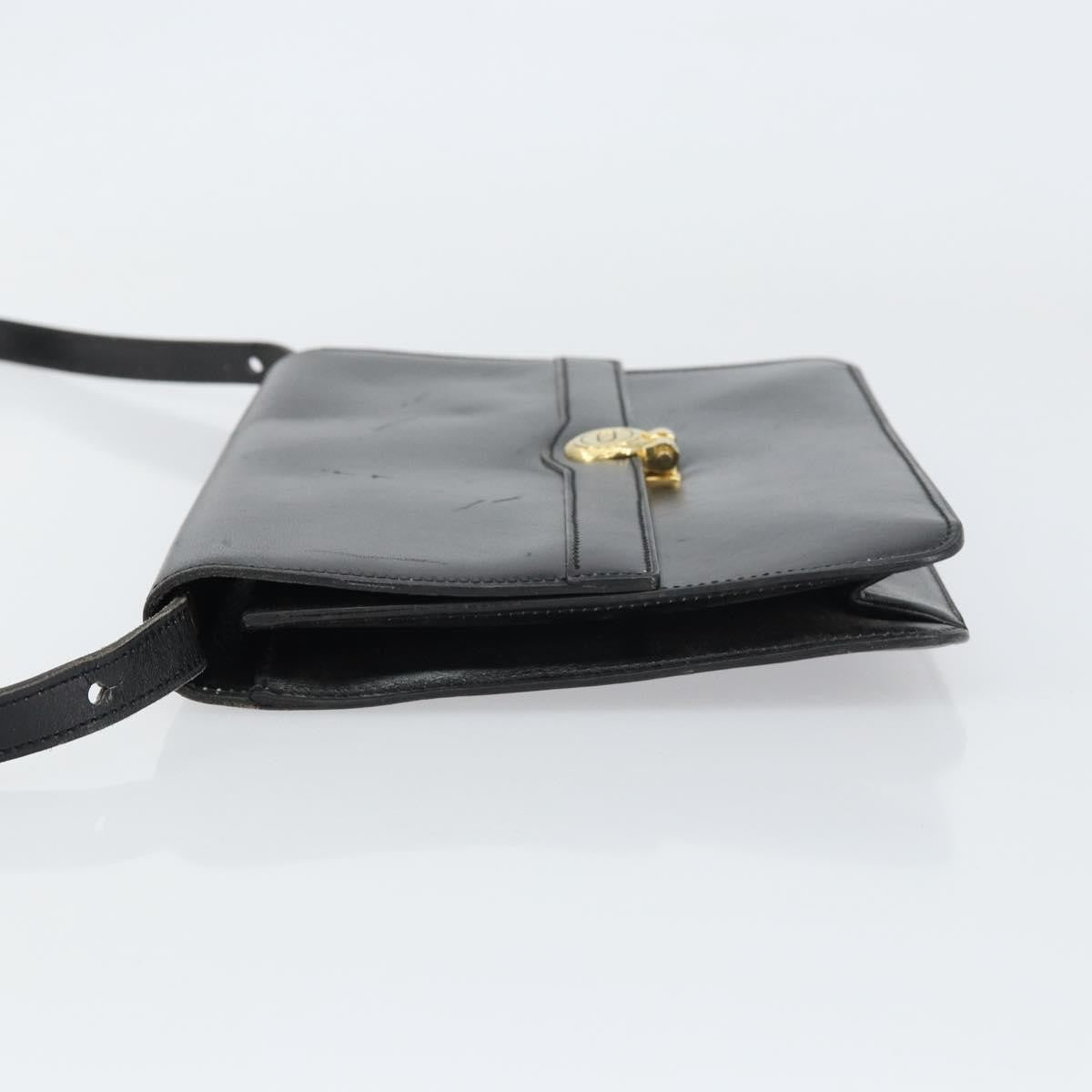 Christian Dior Vintage Leather Black Leather Shoulder Bag Bag (Pre-Owned)