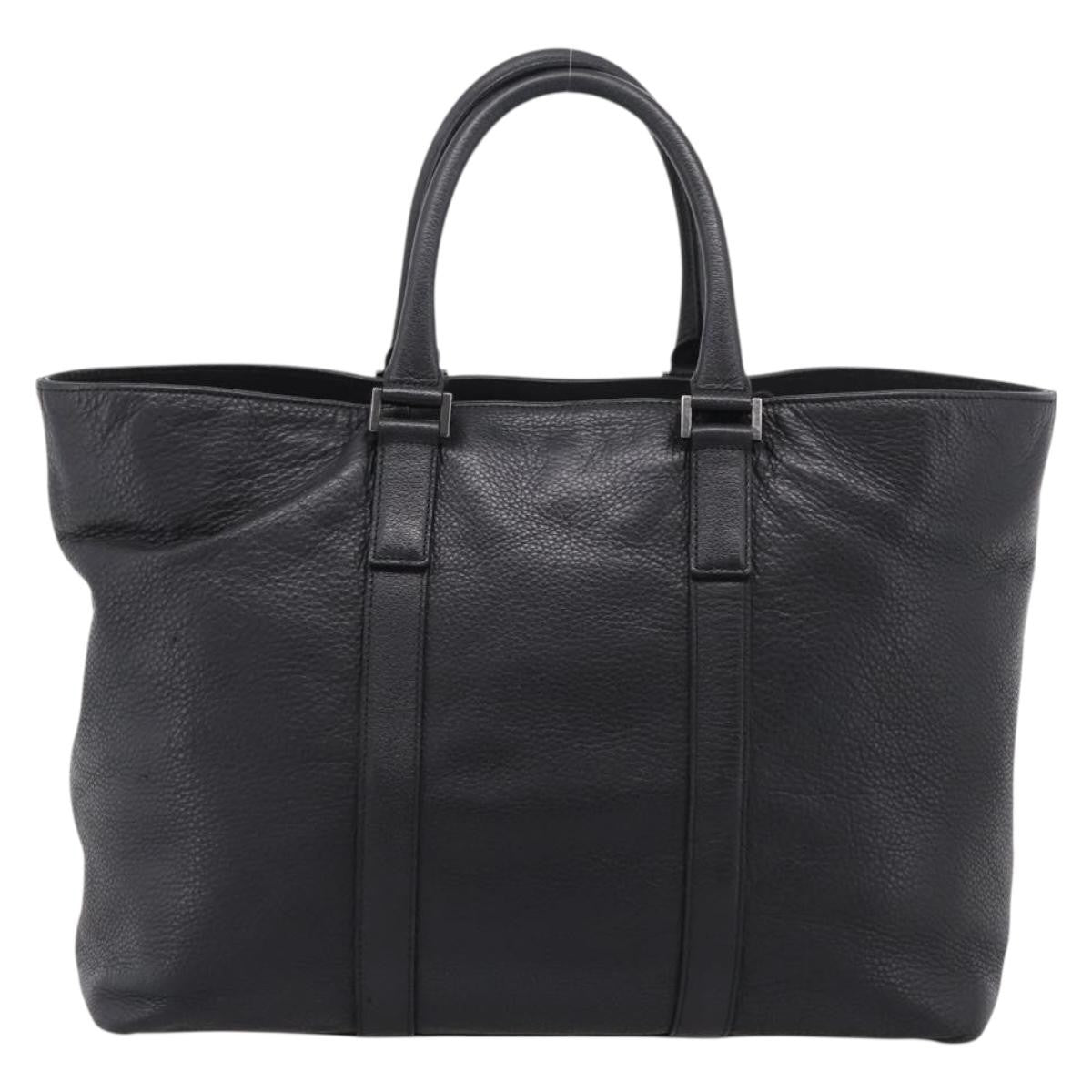 Burberry Black Label Leather Black Leather Tote Bag Bag (Pre-Owned)