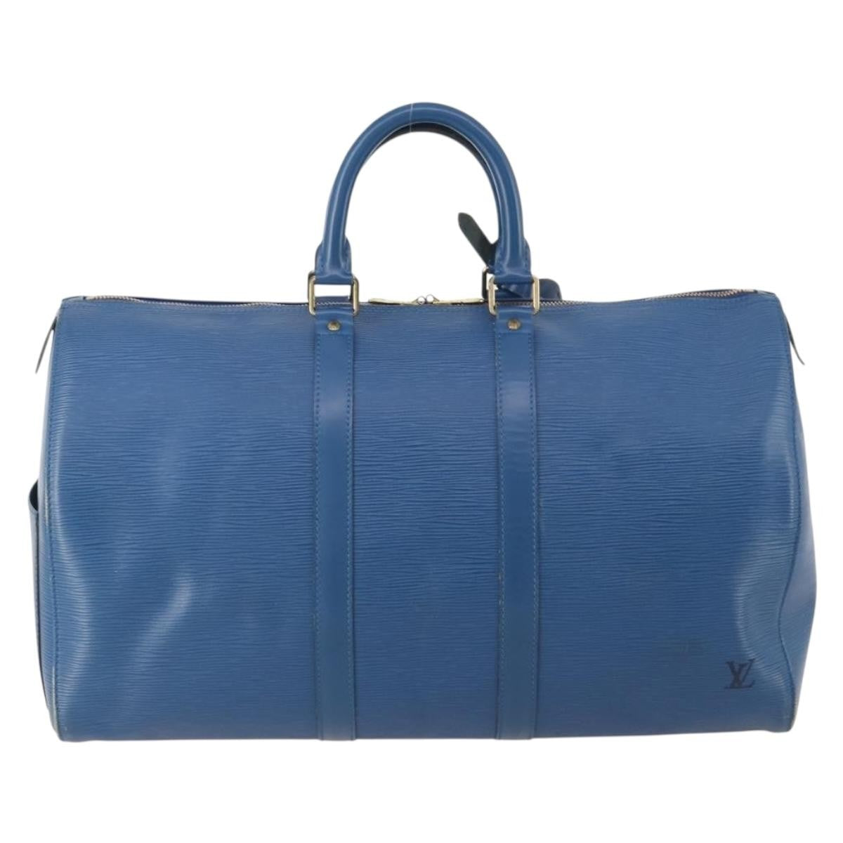 Louis Vuitton Keepall Epi Leather Blue Leather Travel Bag Bag (Pre-Owned)
