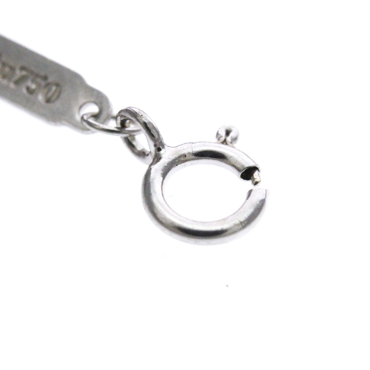 Tiffany & Co. T Smile Pendant 18K White Gold Silver White_Gold Necklace Jewelry (Pre-Owned)