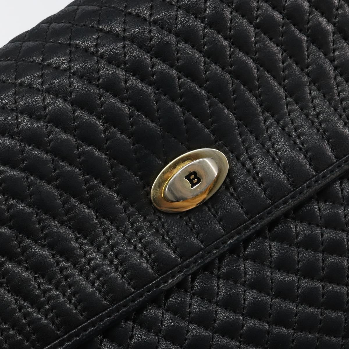 Bally Vintage Quilted Leather Black Leather Handbag (Pre-Owned)