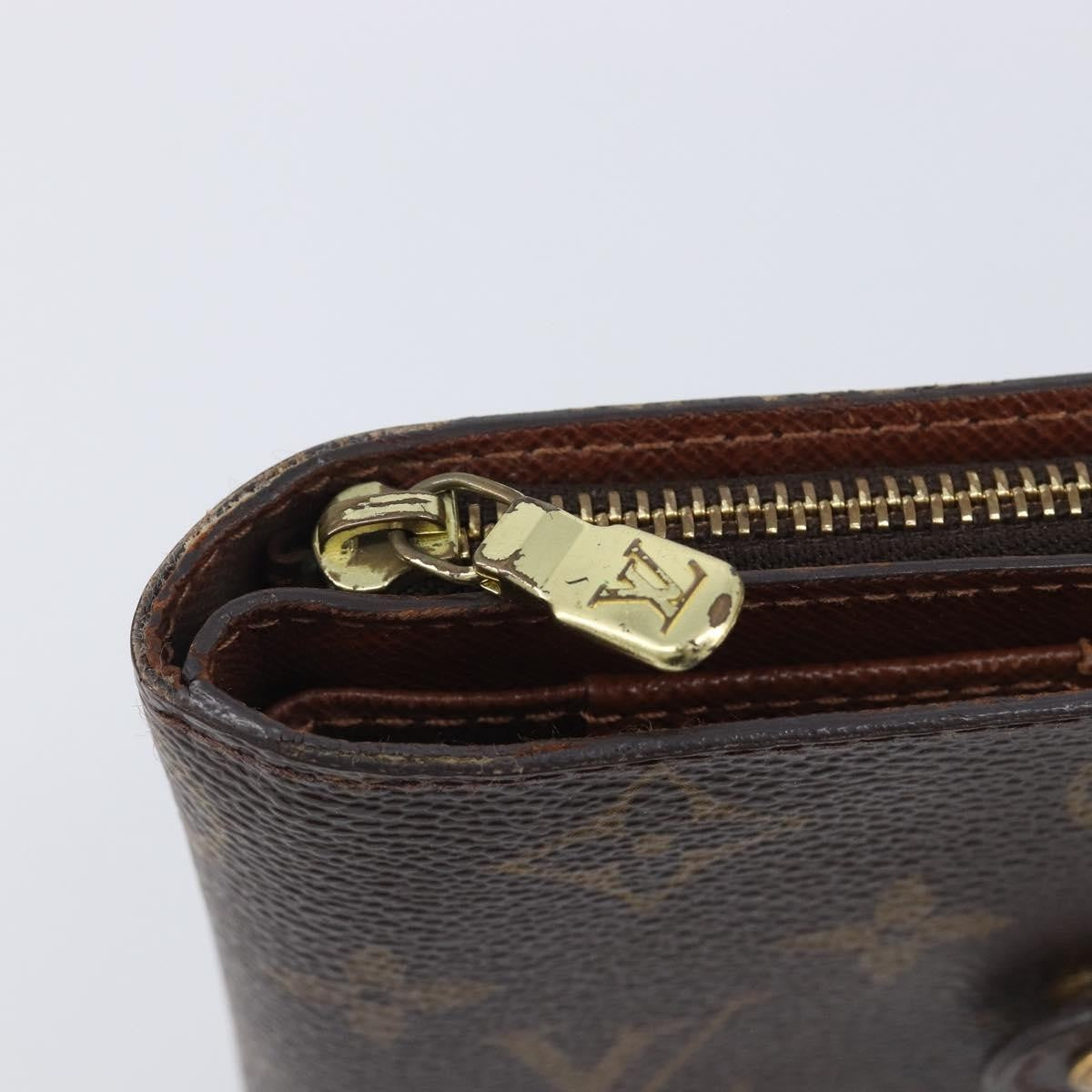 Louis Vuitton Compact Zippe Monogram Canvas Brown Canvas Wallets Accessory (Pre-Owned)