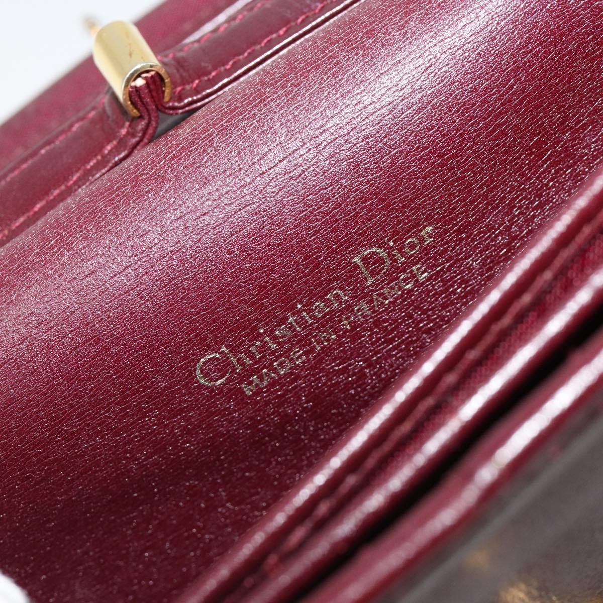 Christian Dior Shoulder Leather Burgundy Leather Shoulder Bag Bag (Pre-Owned)