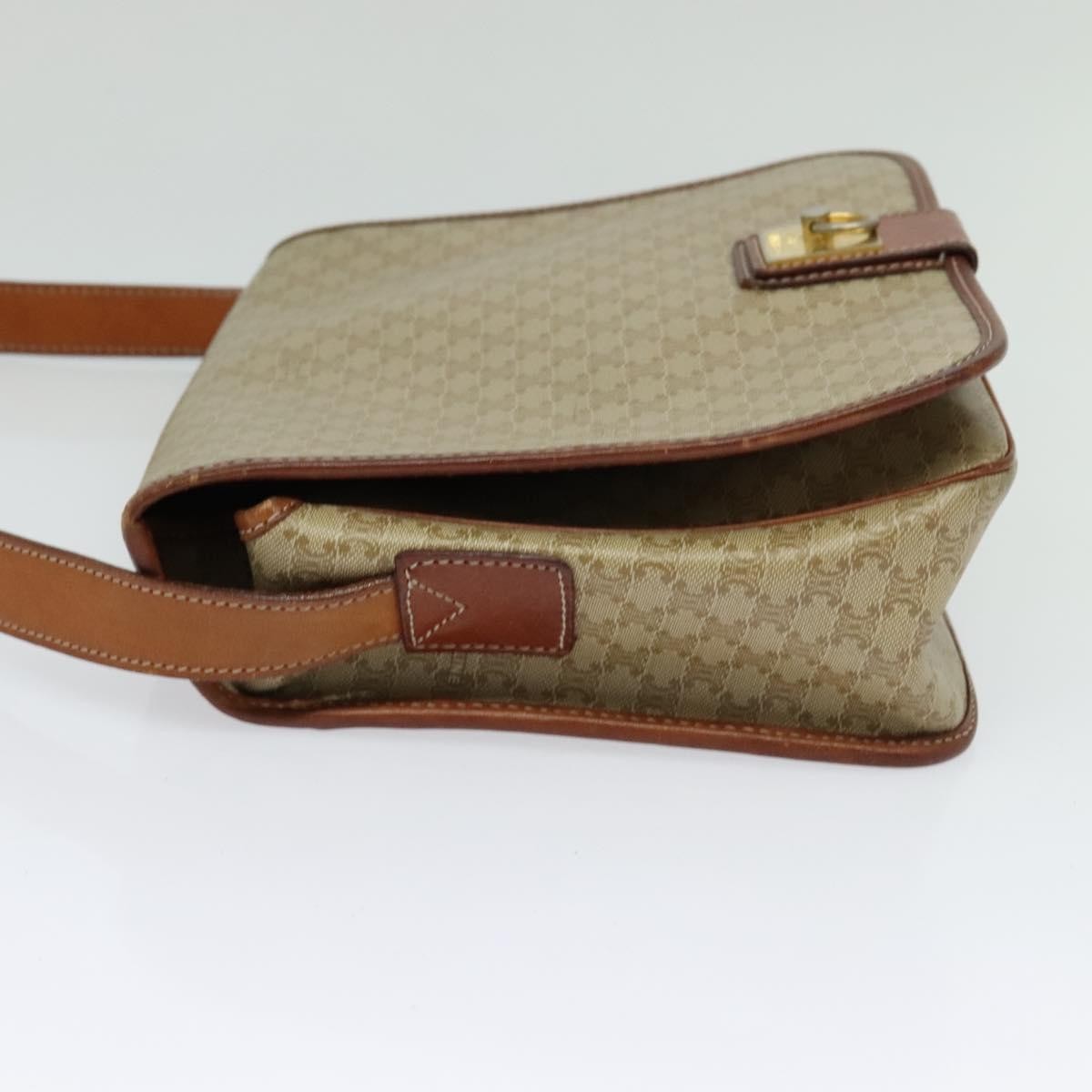Celine Vintage Macadam Canvas And Leather Beige Canvas Shoulder Bag Bag (Pre-Owned)
