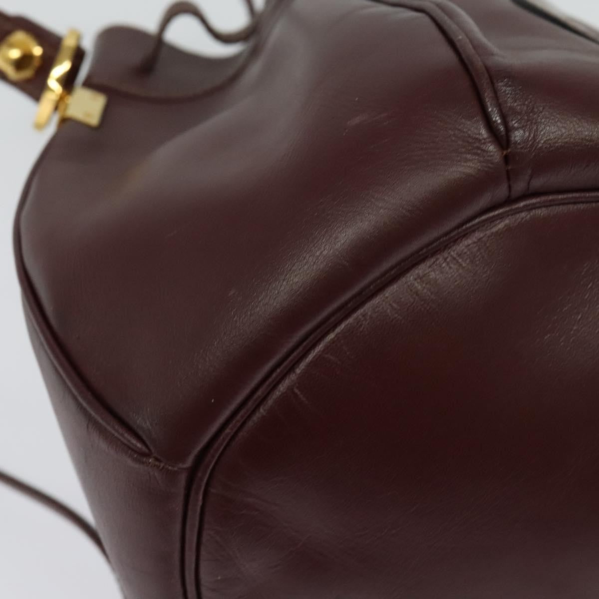 Cartier Must De Cartier Leather Burgundy Leather Shoulder Bag Bag (Pre-Owned)