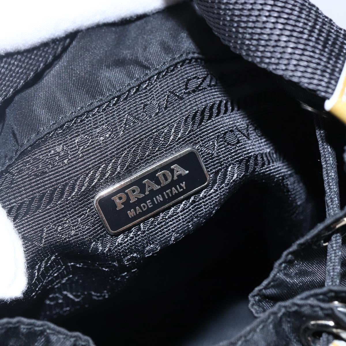 Prada Duet Drawstring Bucket Tessuto Black Nylon Bag (Pre-Owned)