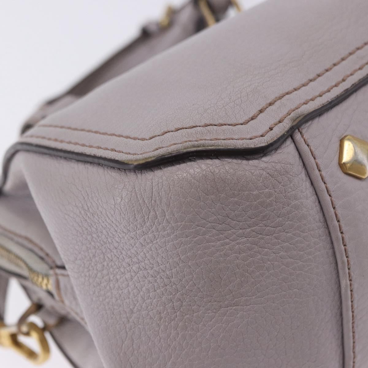 MCM Vintage Leather Gray Leather Handbag (Pre-Owned)