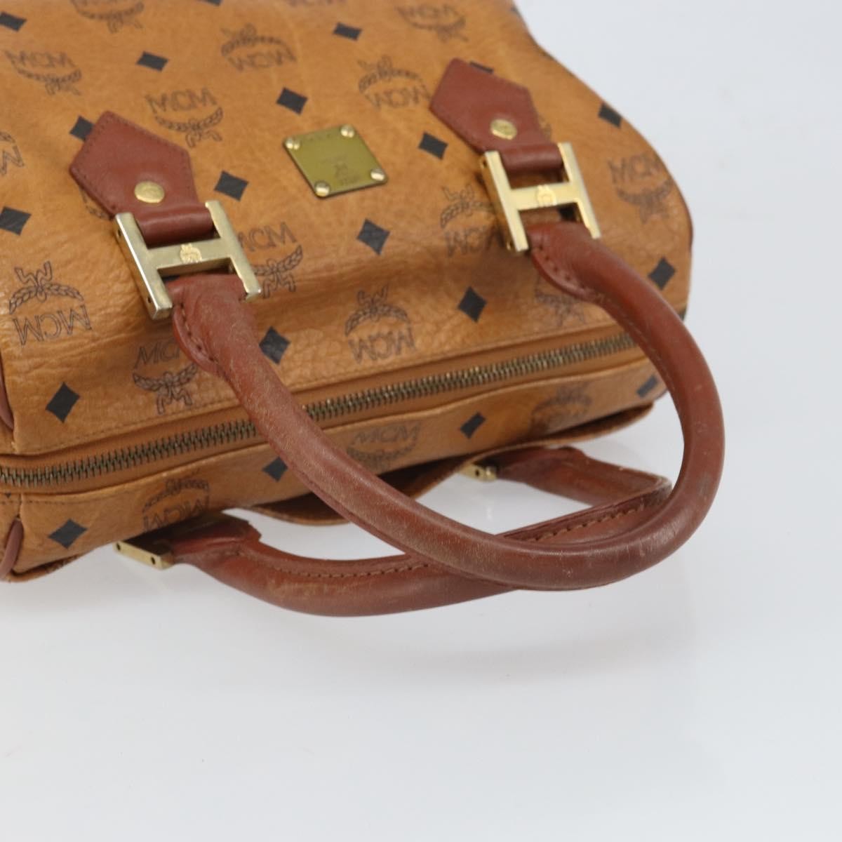 MCM Visetos Logogramme Leather Brown Leather Handbag (Pre-Owned)