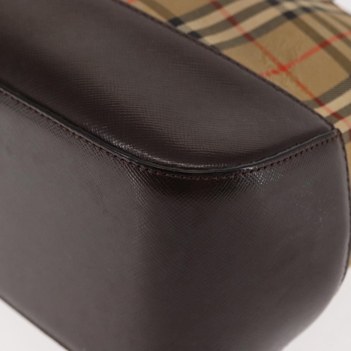 Burberry Nova Check Tote Canvas And Leather Beige Canvas Handbag (Pre-Owned)