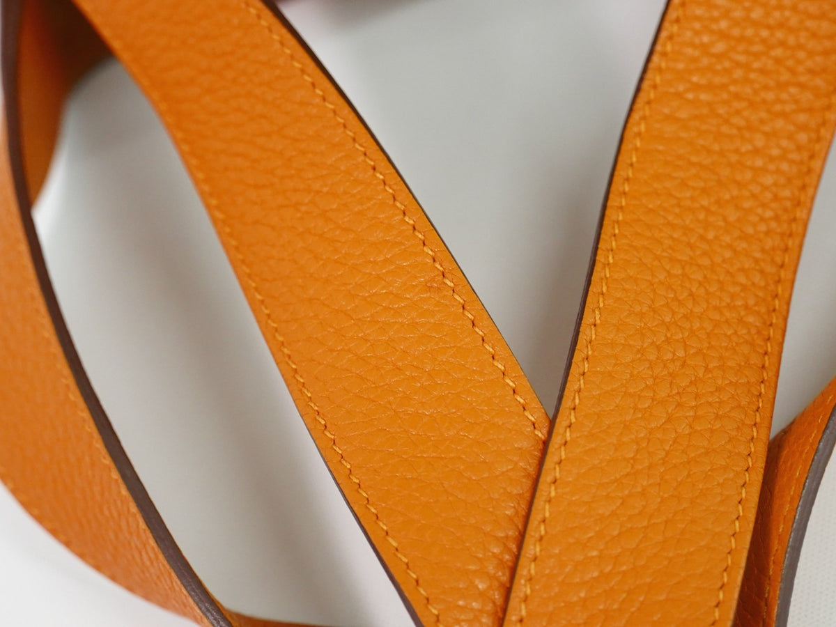 Hermes Picotin Lock Togo Orange Leather Handbag (Pre-Owned)