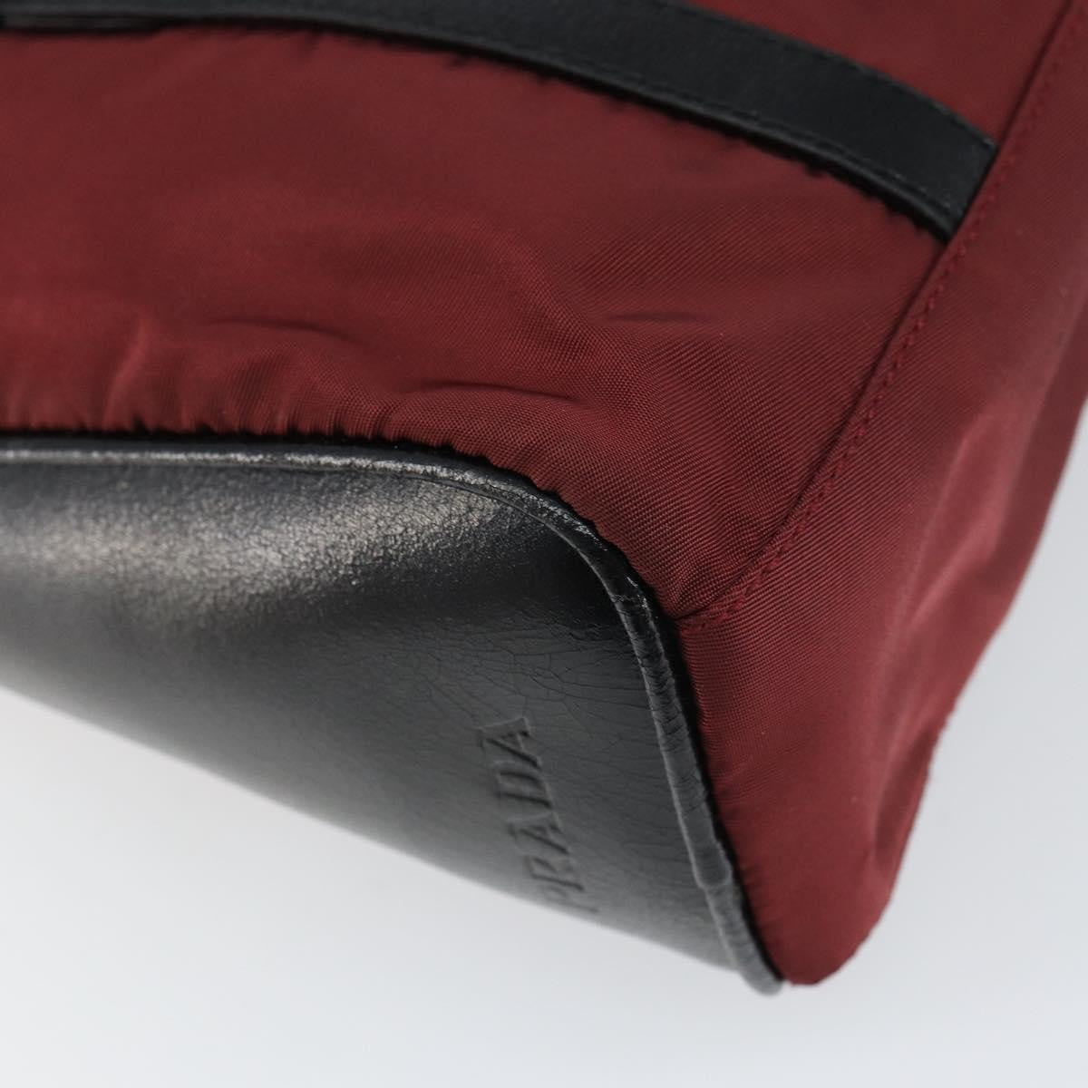 Prada Vintage Zip Tessuto Burgundy Nylon Handbag (Pre-Owned)
