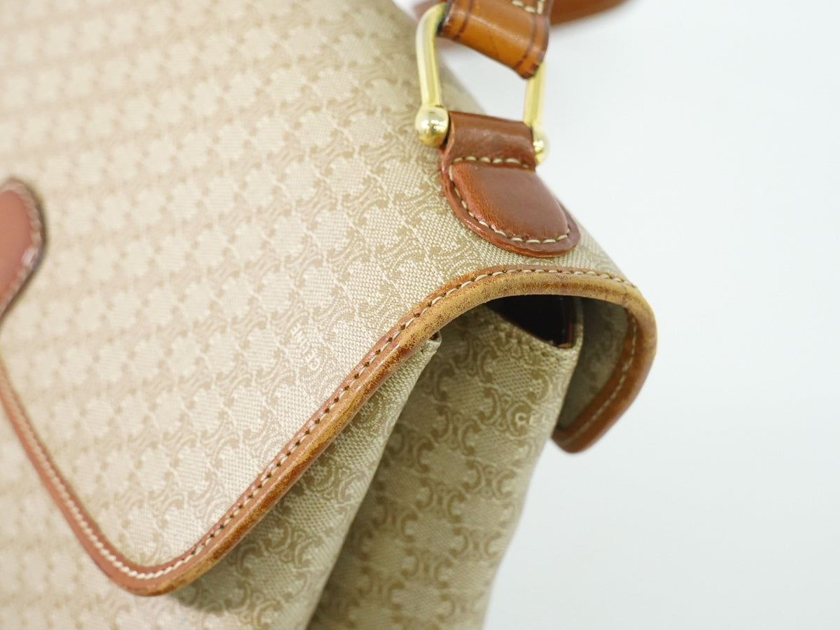 Celine Vintage Macadam Canvas Beige Pvc Backpack Bag (Pre-Owned)