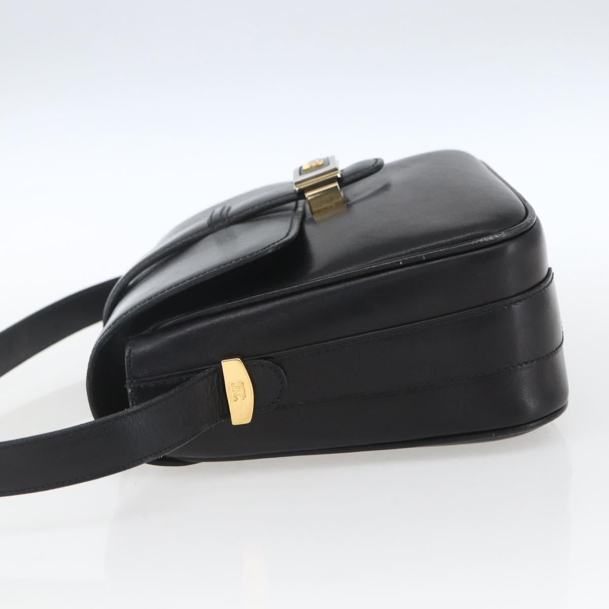 Celine Horse Carriage Leather Black Leather Shoulder Bag Bag (Pre-Owned)