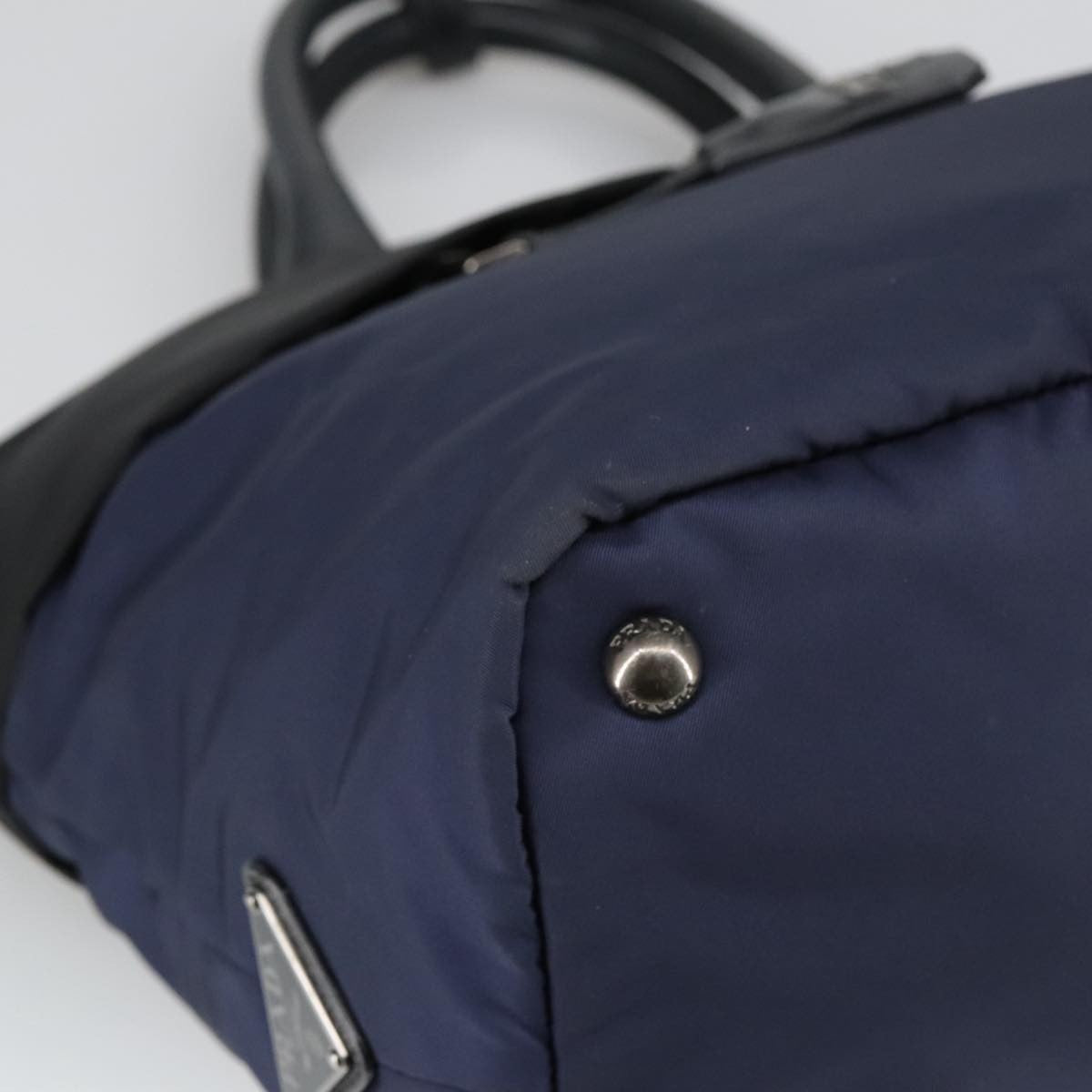 Prada Convertible Double Tote Tessuto Navy Nylon Tote Bag Bag (Pre-Owned)