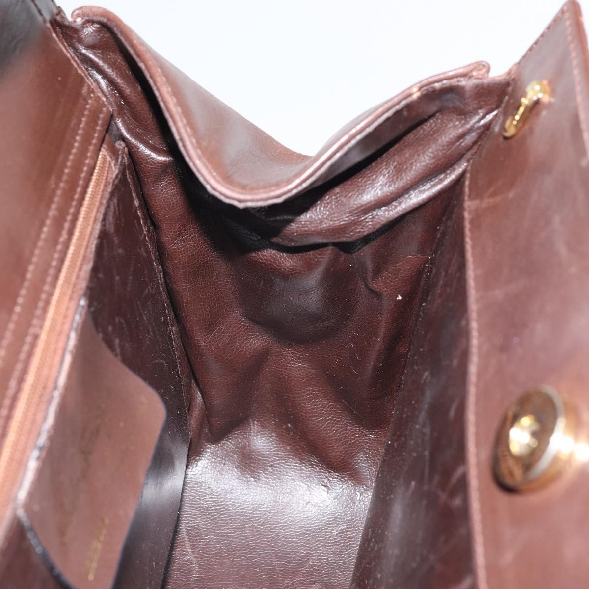 Salvatore Ferragamo Gancini Leather Brown Leather Handbag (Pre-Owned)
