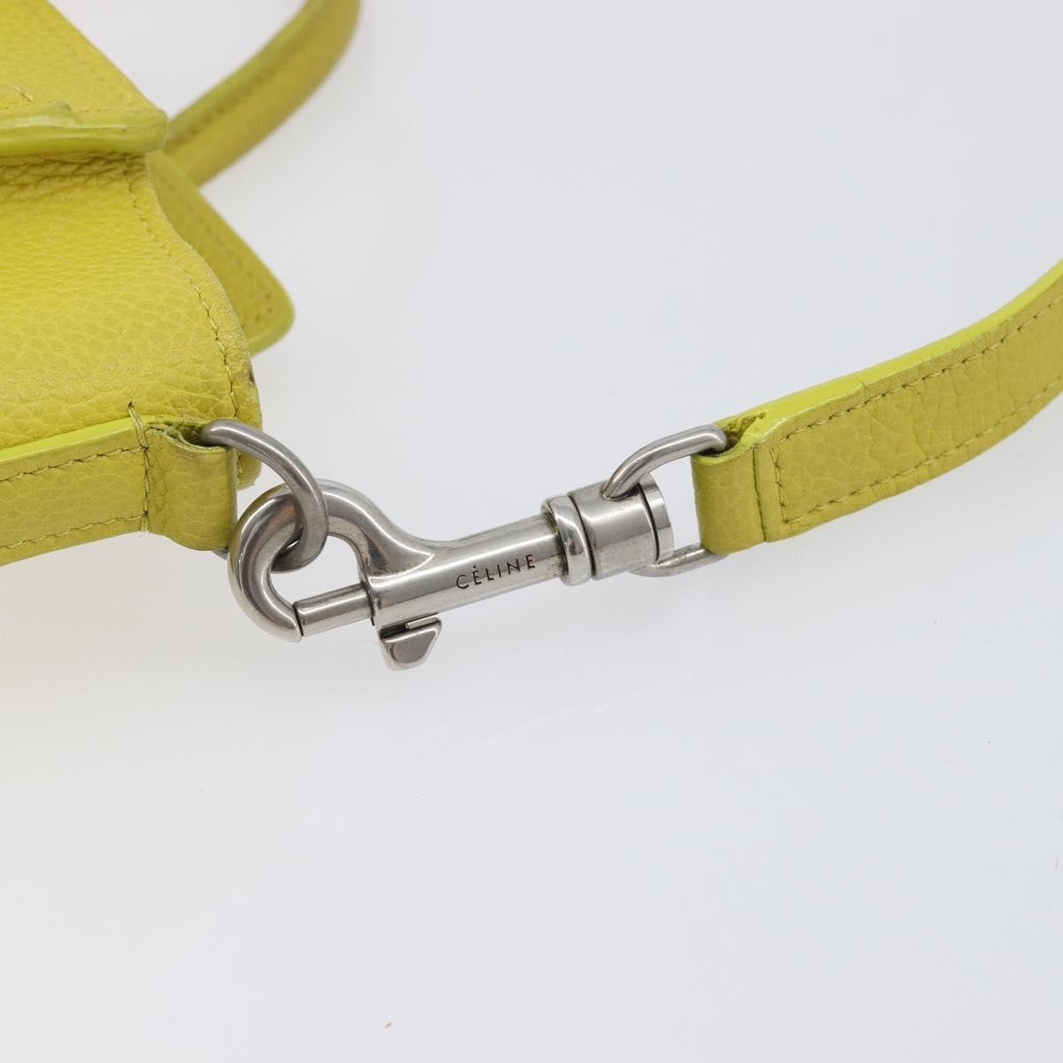 Celine Luggage Grainy Leather Yellow Leather Handbag (Pre-Owned)