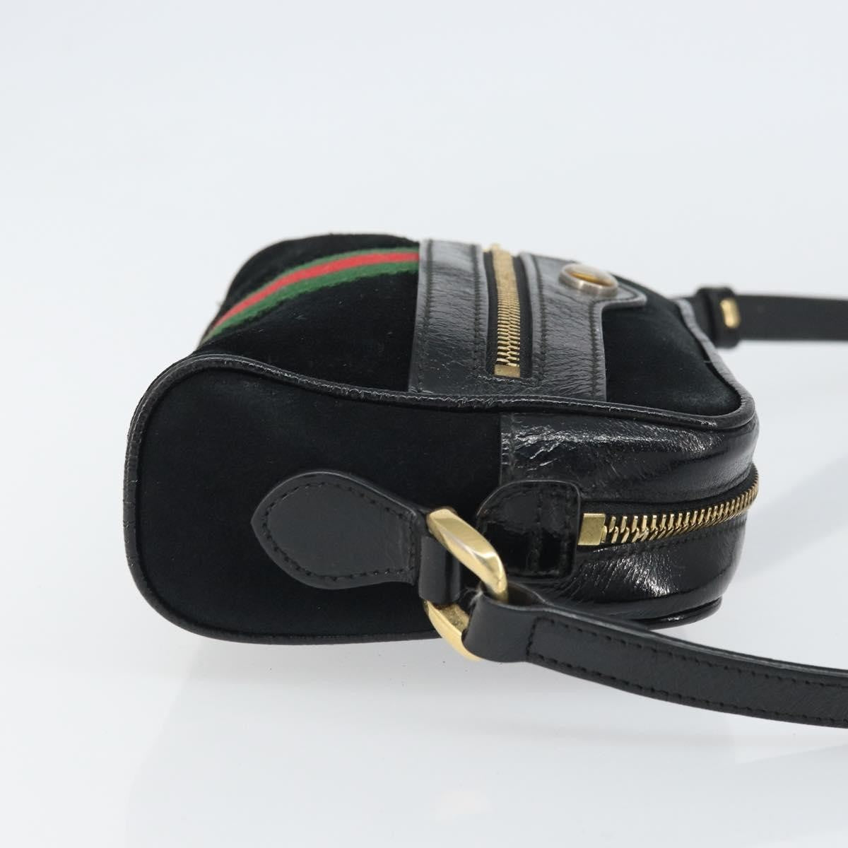 Gucci Ophidia Suede Black Suede Shoulder Bag Bag (Pre-Owned)