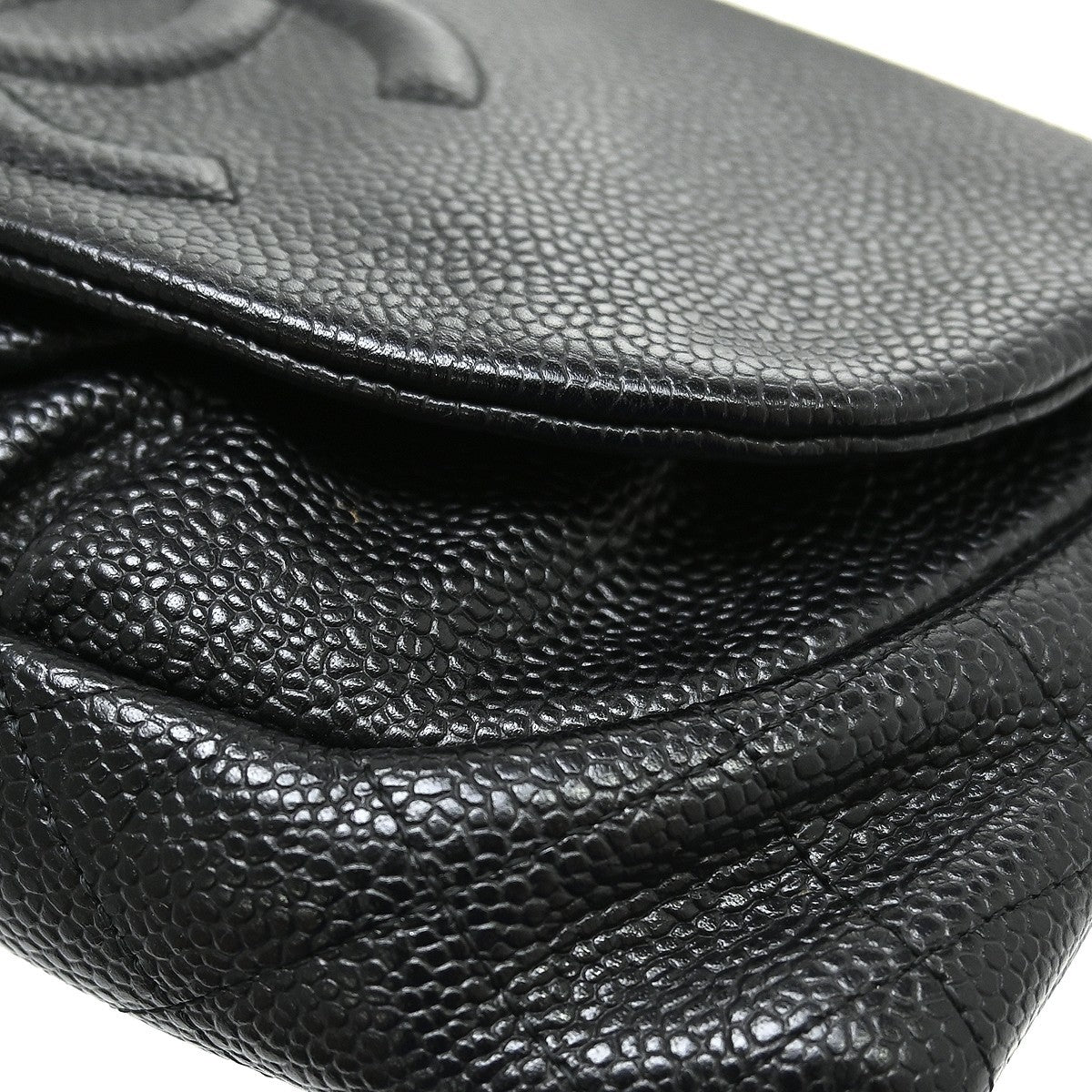 Chanel Half Moon Wallet On Chain Caviar Black Calfskin Clutche & Pouche Bag (Pre-Owned)