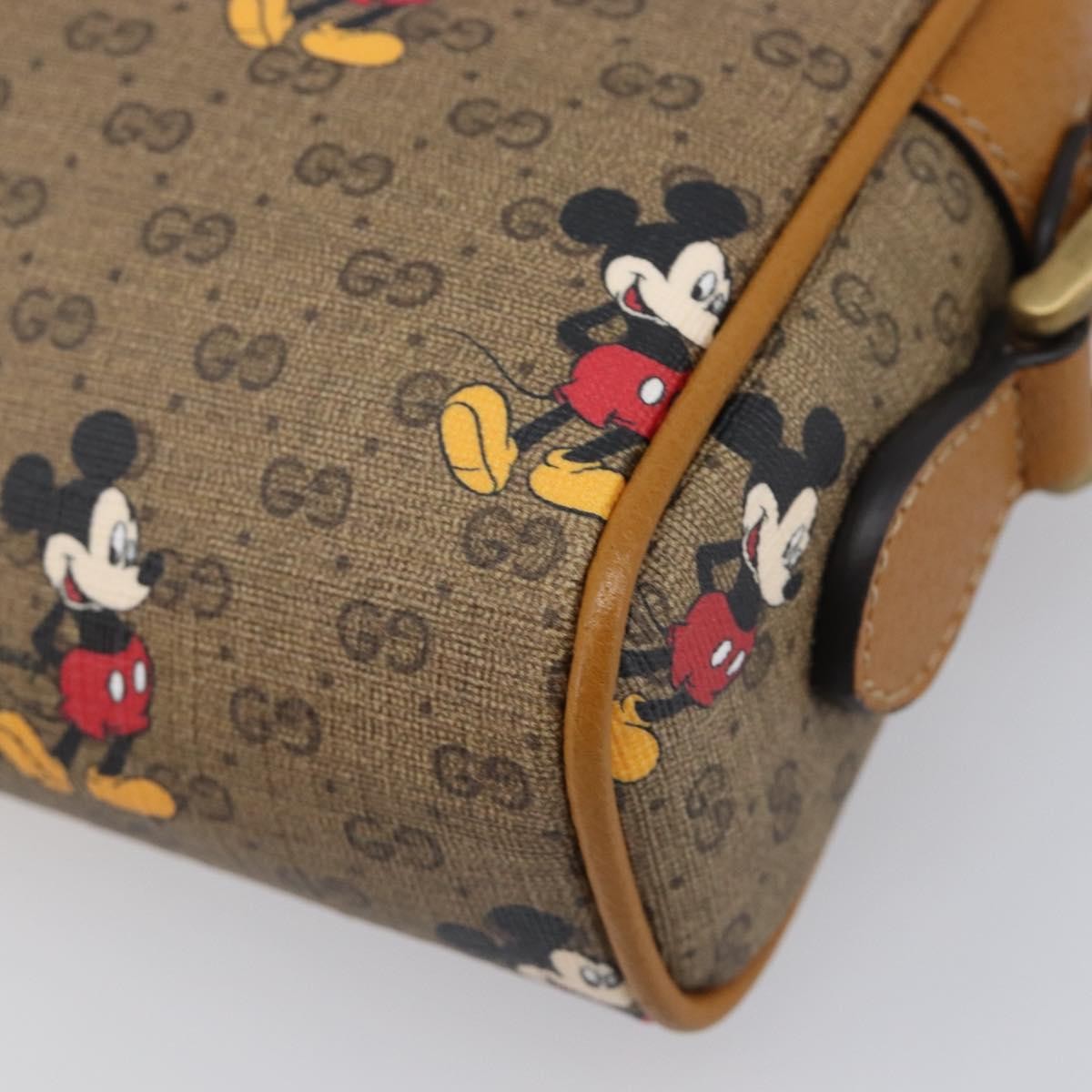 Gucci Disney Mickey Mouse Printed Mini Gg Coated Canvas Beige Canvas Backpack Bag (Pre-Owned)