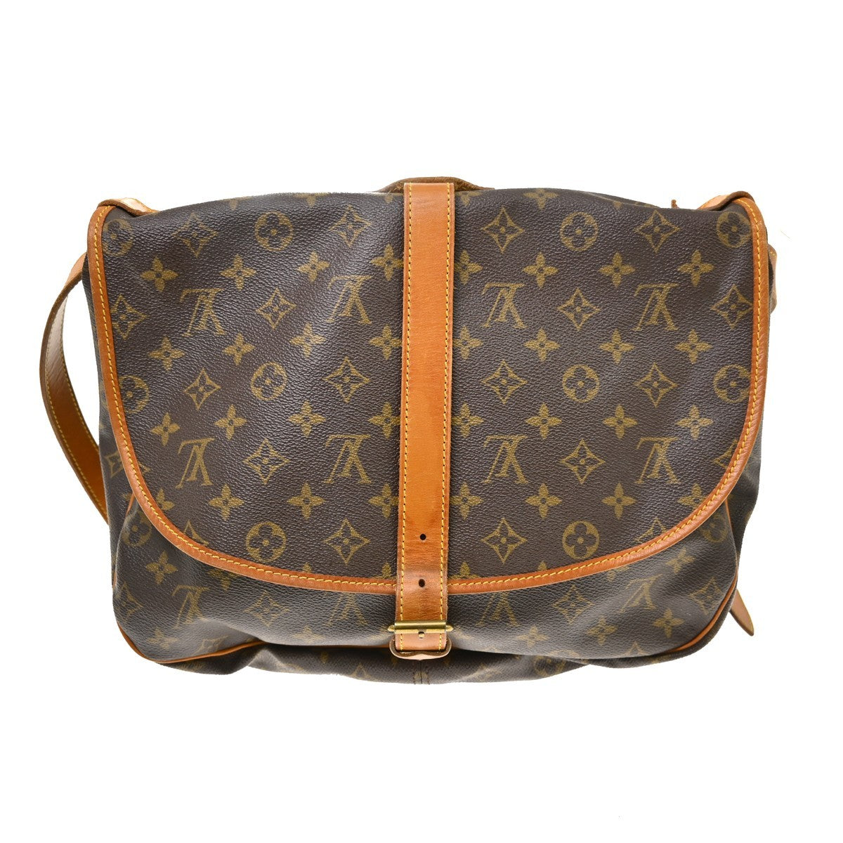Louis Vuitton Saumur Monogram Brown Canvas Shoulder Bag Bag (Pre-Owned)