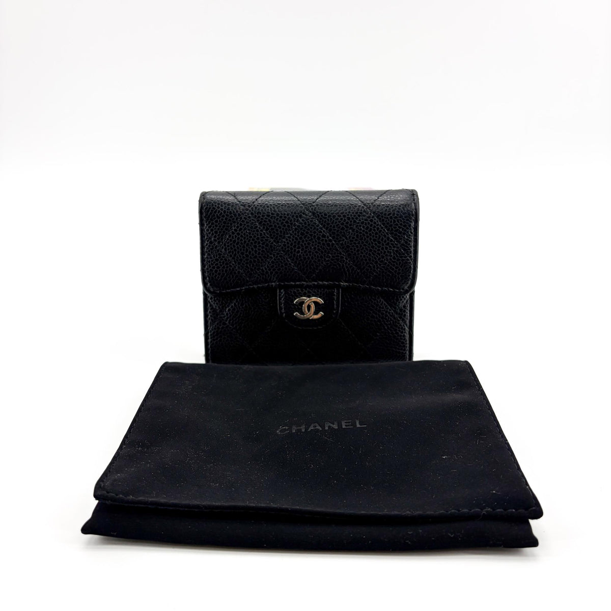Chanel 31 Wallet Quilted Shiny Calfskin Black Calfskin Wallets Accessory (Pre-Owned)