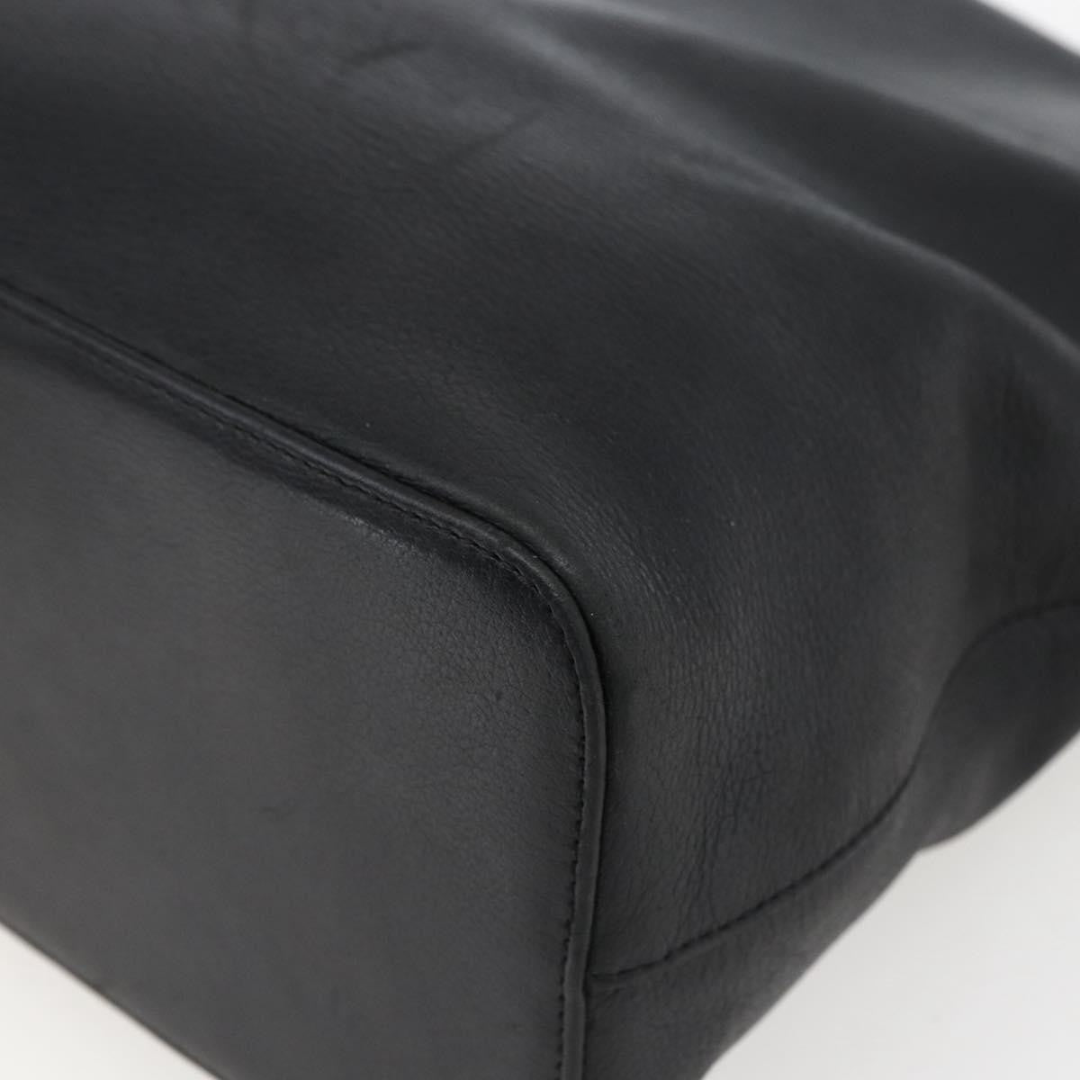 Burberry Vintage Leather Black Leather Tote Bag Bag (Pre-Owned)