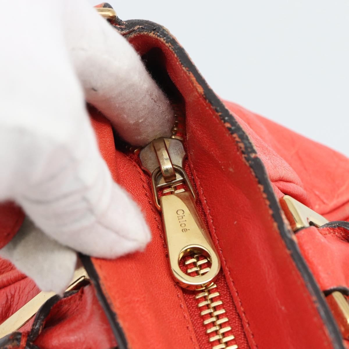 Chloe Ethel Leather Red Leather Handbag (Pre-Owned)