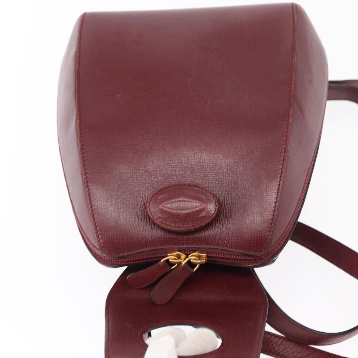 Cartier Happy Birthday Leather Burgundy Leather Backpack Bag (Pre-Owned)