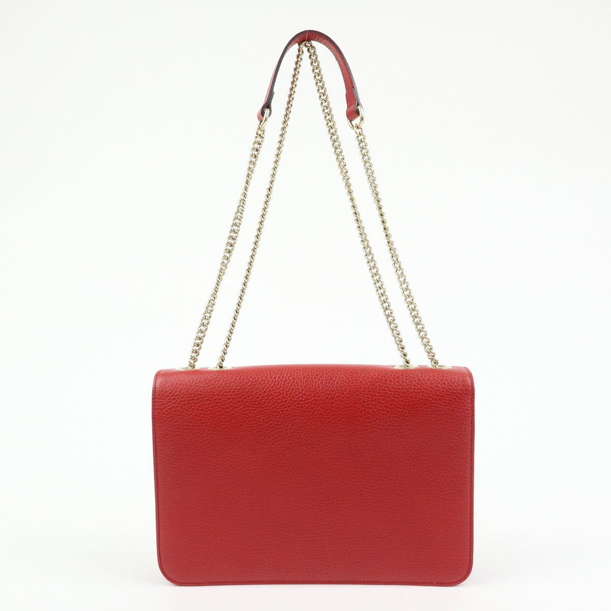 Gucci Interlocking Leather Red Leather Shoulder Bag Bag (Pre-Owned)