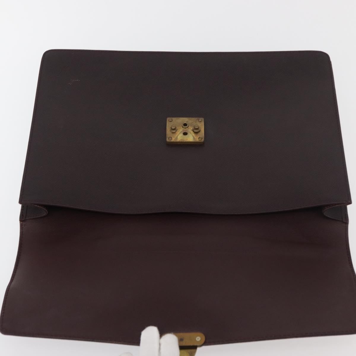 Louis Vuitton Serviette Kourad Taiga Leather Burgundy Leather Briefcase Bag (Pre-Owned)