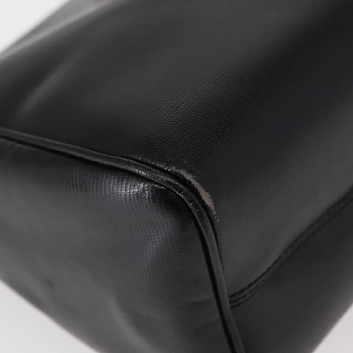 Celine Vintage Circle Logo Leather Black Leather Shoulder Bag Bag (Pre-Owned)