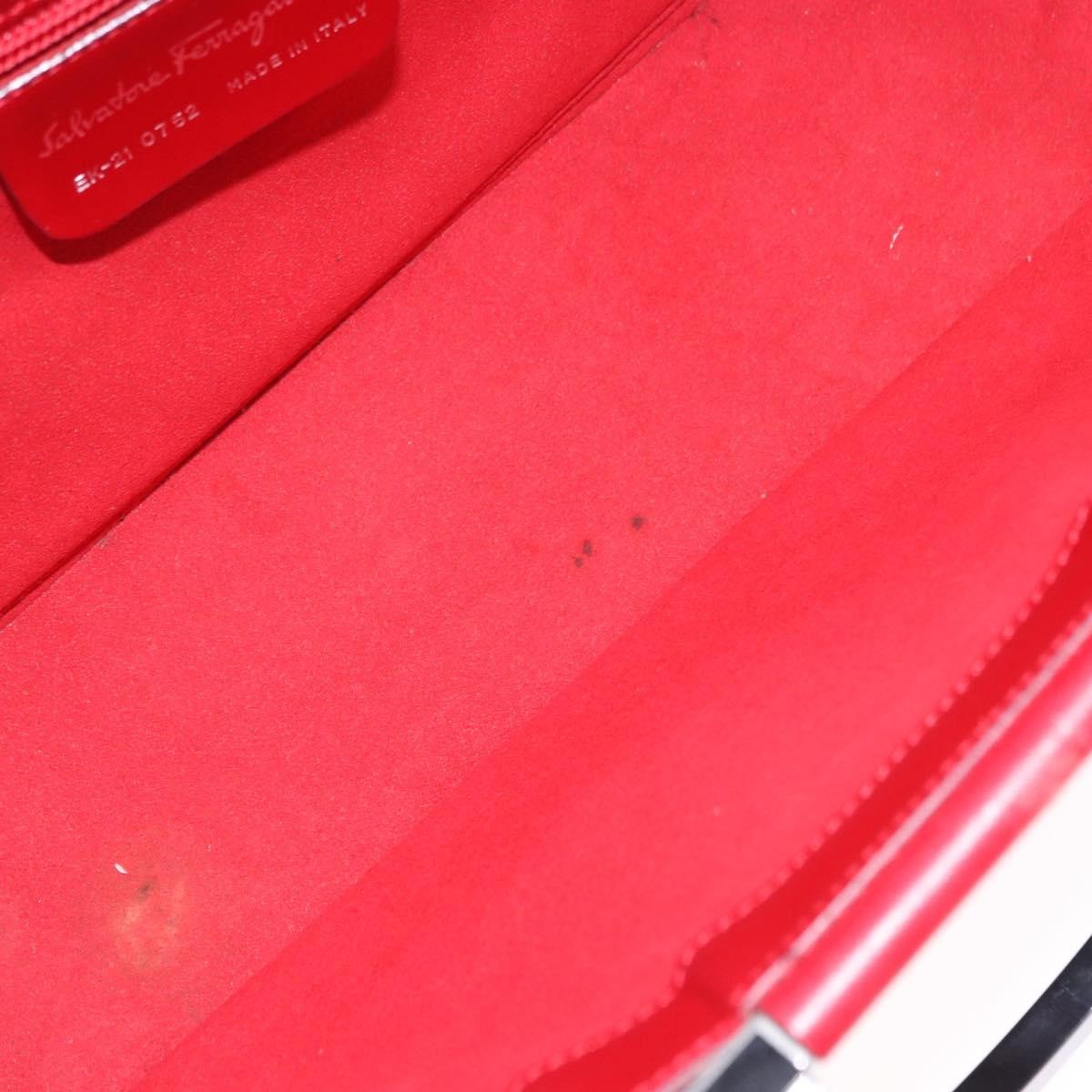Salvatore Ferragamo Gancini Leather Red Leather Handbag (Pre-Owned)