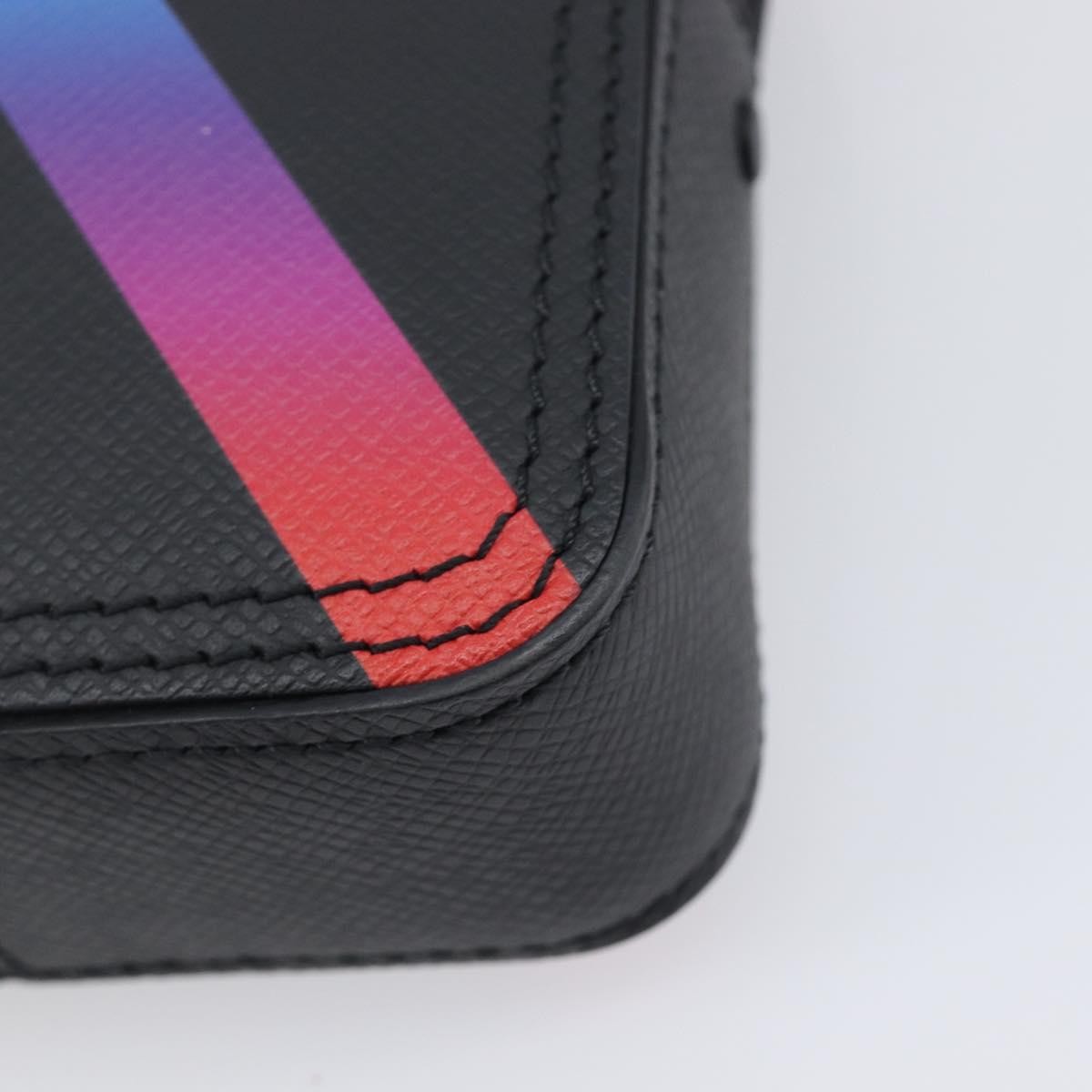 Louis Vuitton Danube Messenger Rainbow Taiga Leather Black Leather Handbag (Pre-Owned)