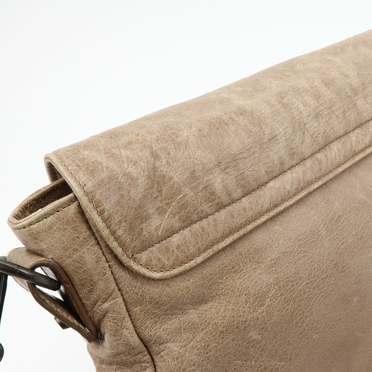 Balenciaga Classic Studs Folk Messenger Leather Brown Leather Crossbody Bag Bag (Pre-Owned)