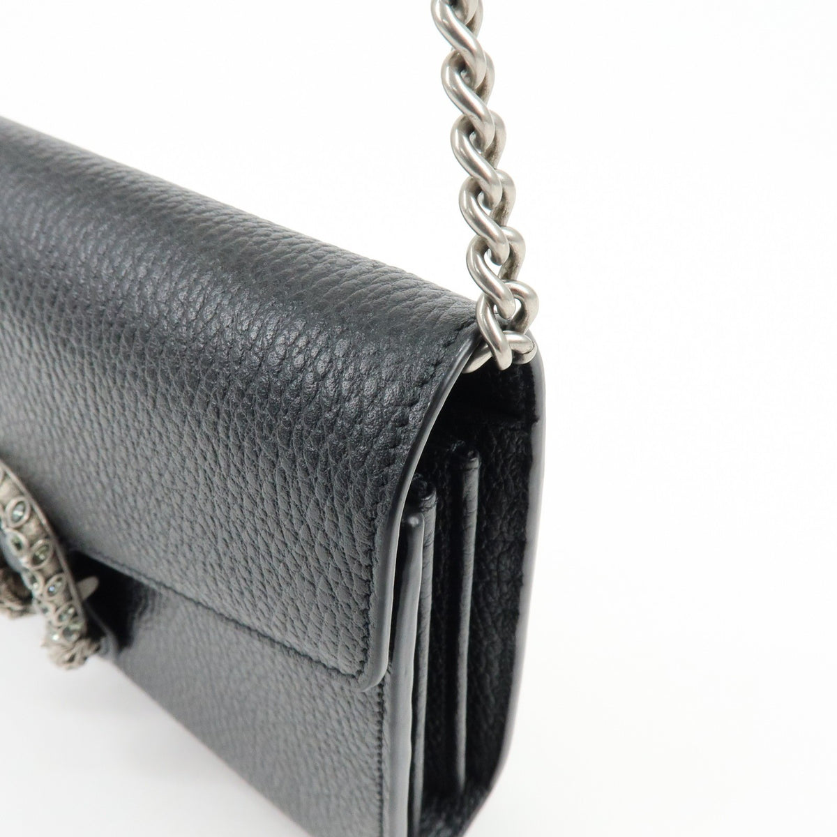 Gucci Dionysus Chain Leather Black Leather Crossbody Bag Bag (Pre-Owned)