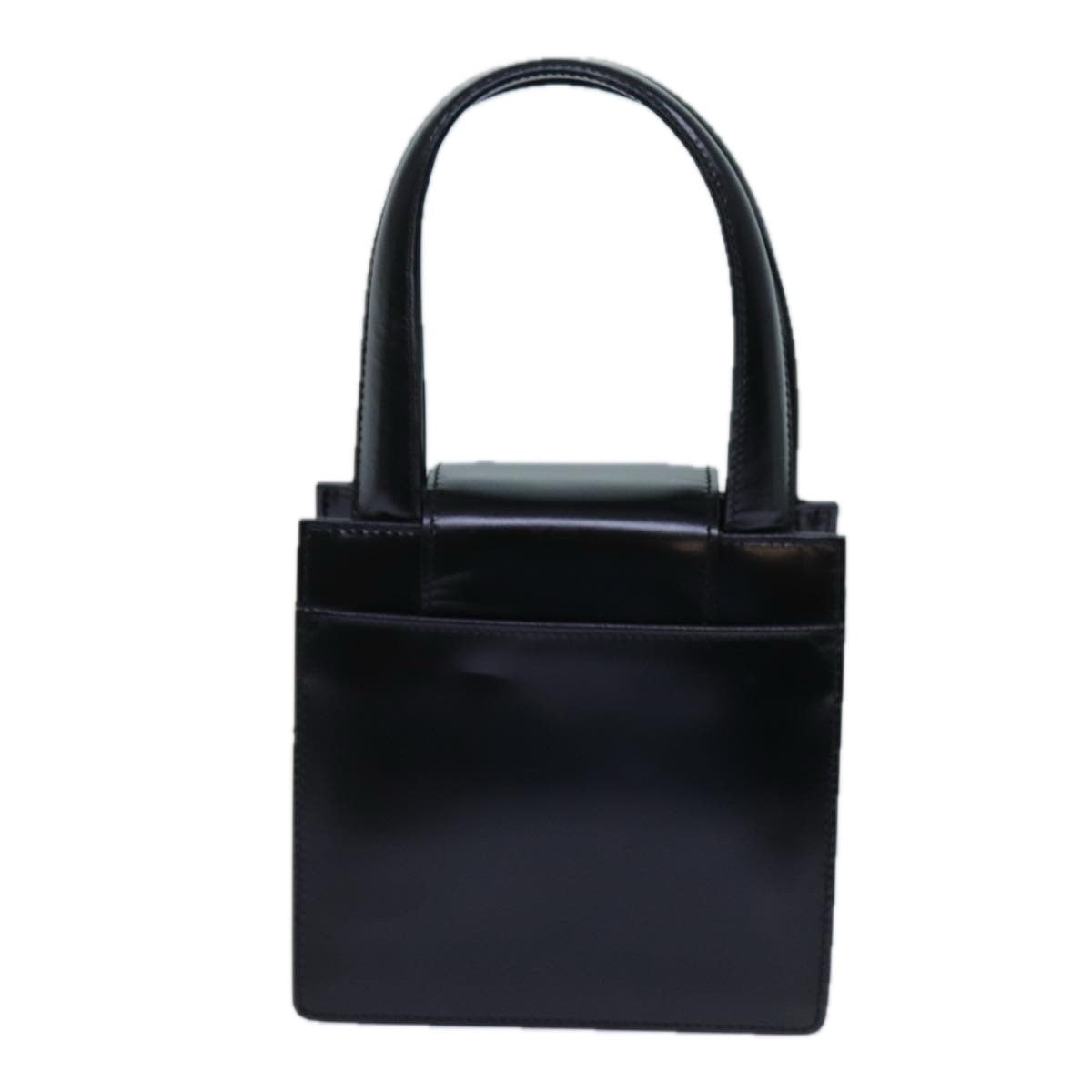 Bvlgari Handbag Leather Black Leather Handbag (Pre-Owned)