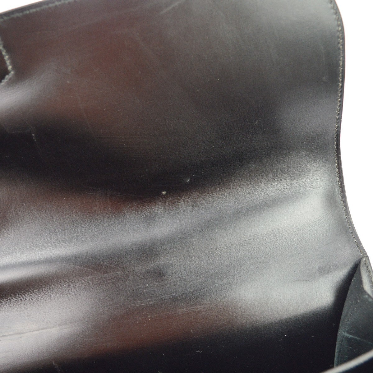 Hermes Sac A Depeches Box Calf Black Leather Handbag (Pre-Owned)