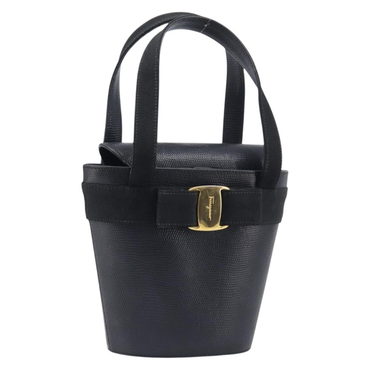 Salvatore Ferragamo Vara Bow Leather Black Leather Crossbody Bag Bag (Pre-Owned)