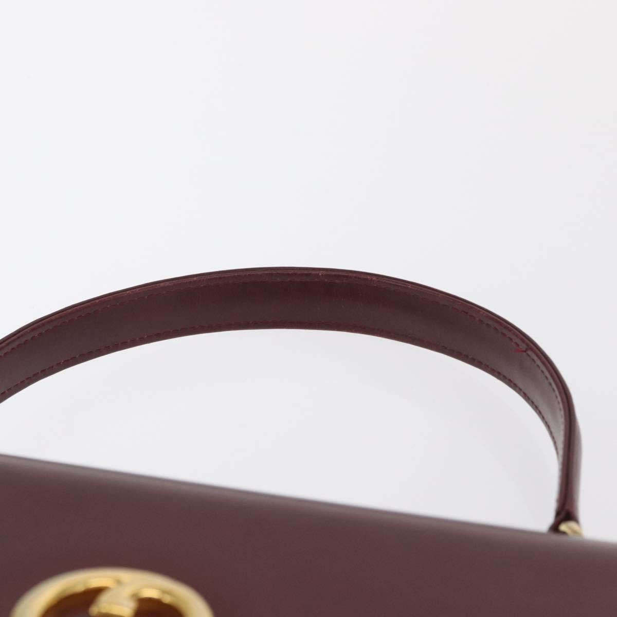 Gucci Vintage Leather Burgundy Leather Handbag (Pre-Owned)