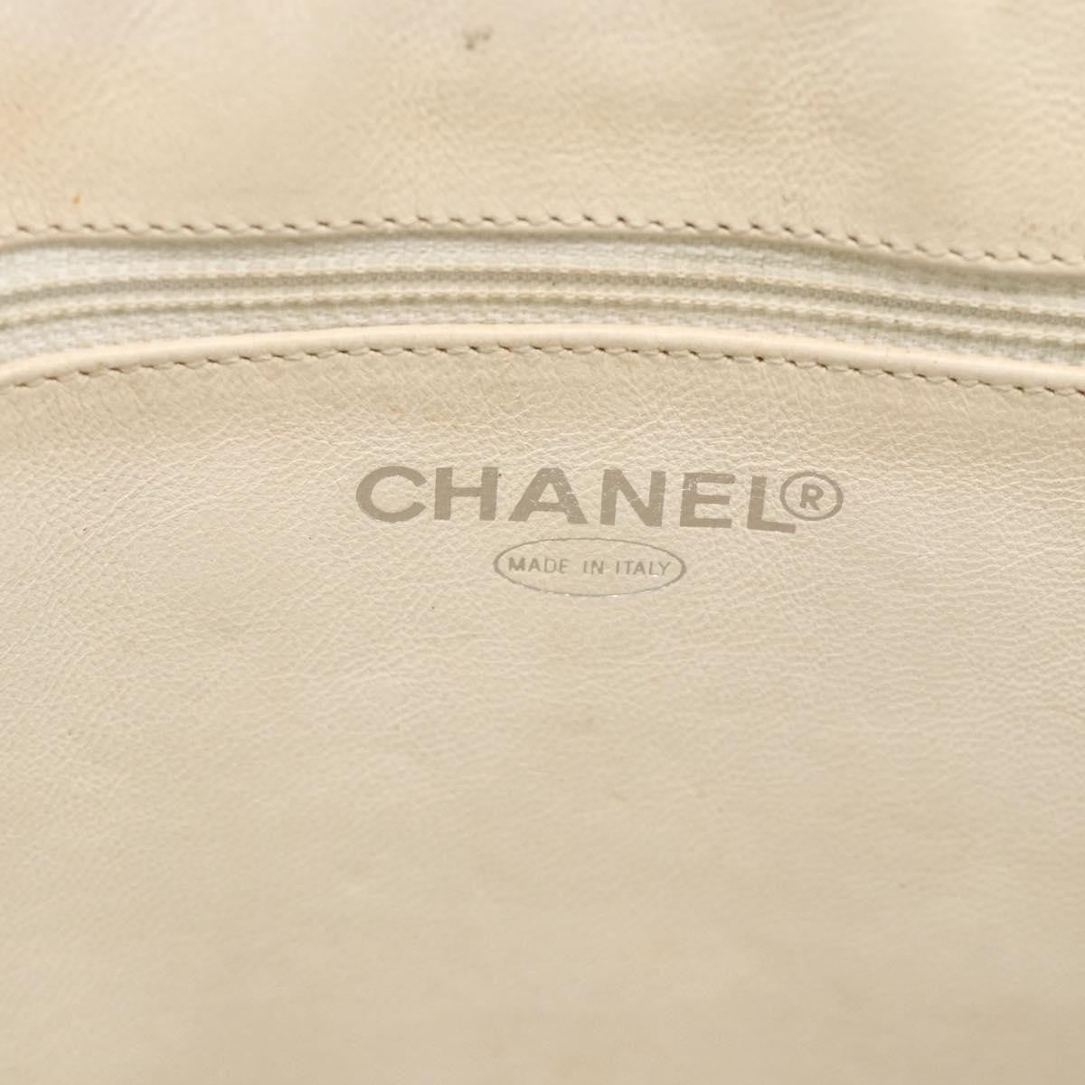 Chanel Chocolate Bar Shopping Tote Quilted Patent Beige Patent_Leather Shoulder Bag Bag (Pre-Owned)