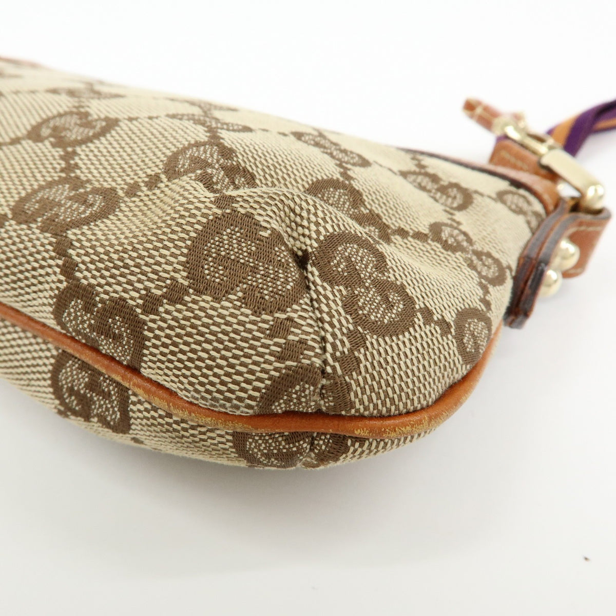 Gucci Zip Wristlet Gg Canvas Beige Canvas Clutche & Pouche Bag (Pre-Owned)
