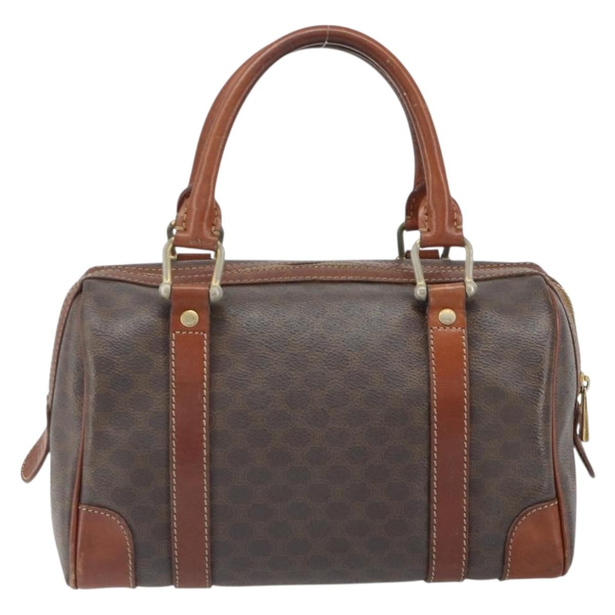 Celine Vintage Macadam Shopper Coated Canvas Brown Pvc Tote Bag Bag (Pre-Owned)