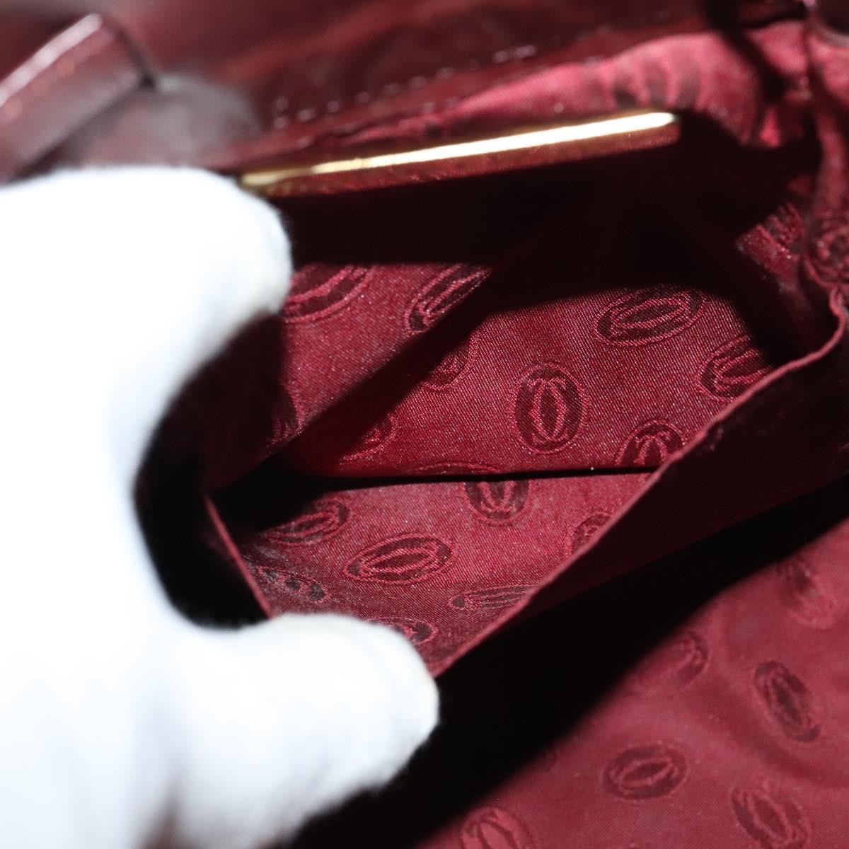 Cartier Must De Cartier Leather Burgundy Leather Shoulder Bag Bag (Pre-Owned)