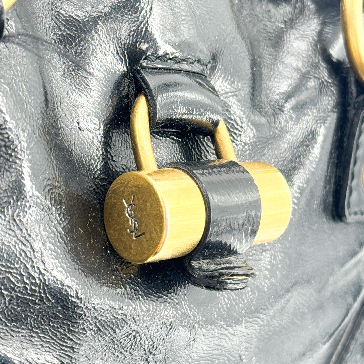 Saint Laurent Muse Patent Black Patent_Leather Shoulder Bag Bag (Pre-Owned)