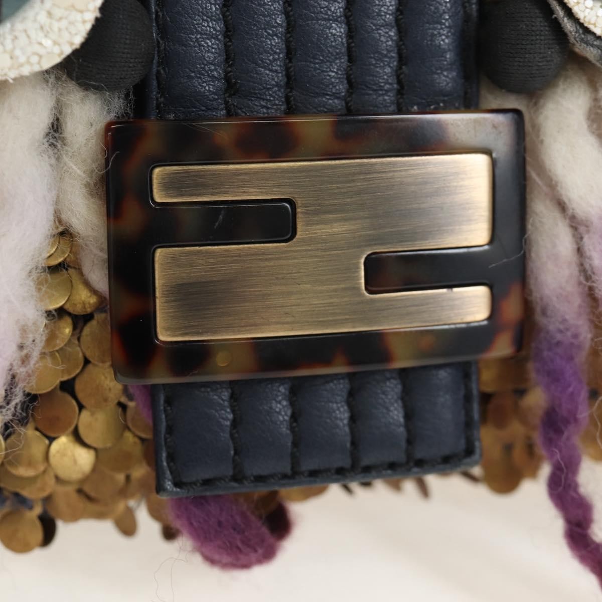 Fendi Mamma Baguette Zucca Jacquard Velvet Multicolour Wool Shoulder Bag Bag (Pre-Owned)