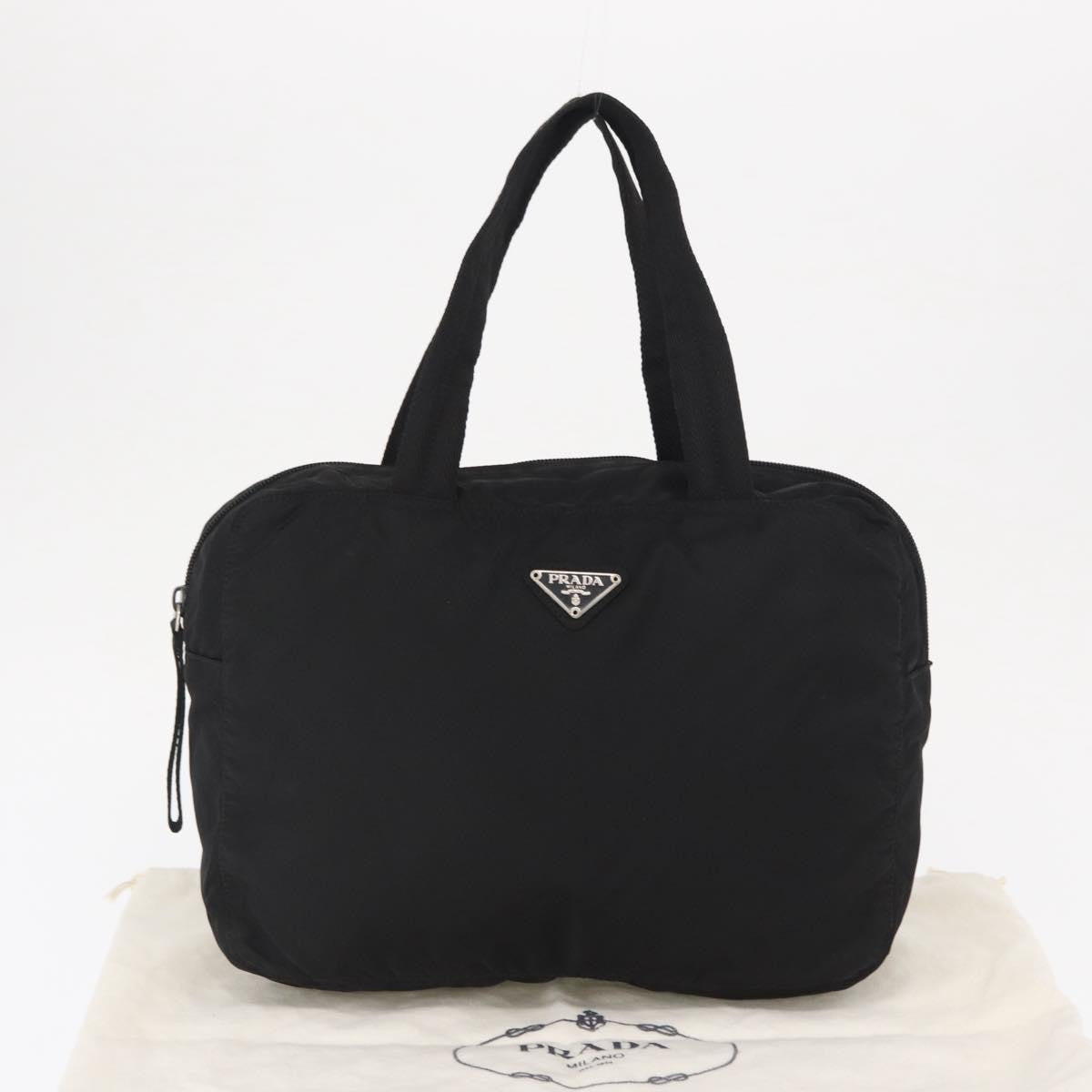 Prada Vintage Zip Tessuto Black Nylon Handbag (Pre-Owned)
