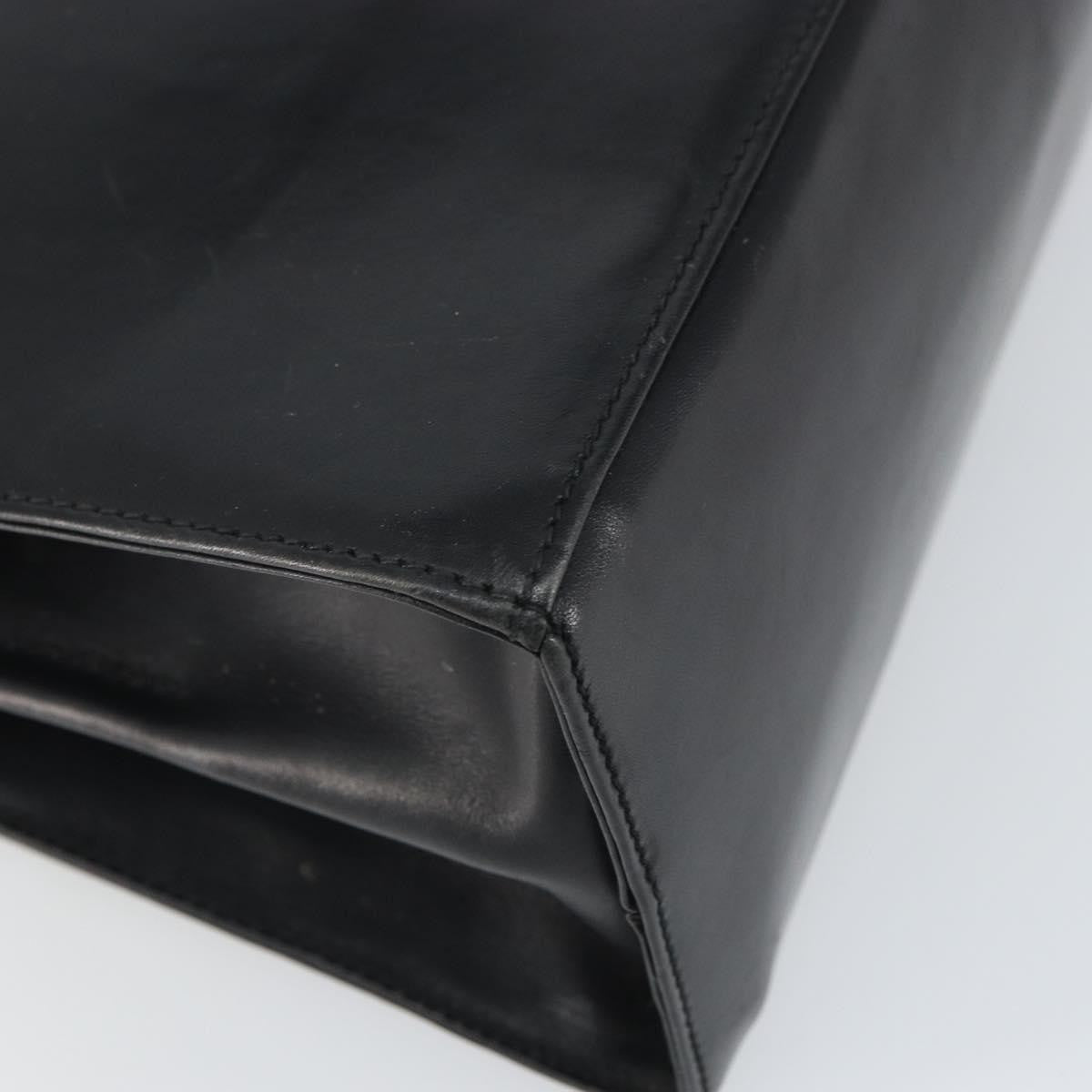Salvatore Ferragamo Gancini Convertible Top Handle Leather Black Leather Handbag (Pre-Owned)